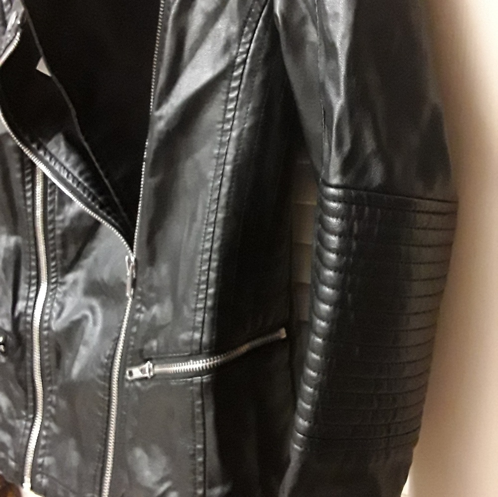 Decree Moto Faux Leather Zipper Jacket S NWT - Picture 4 of 8